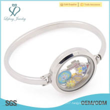 New arrival stainless steel silver plain lockets bracelet bangles